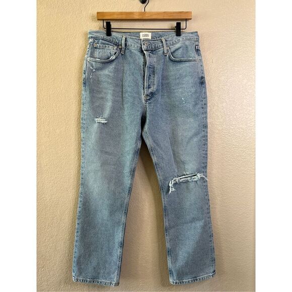 NWT Citizens of Humanity Jolene Womens 31 Bluejay High Rise Straight Distressed - Picture 3 of 16